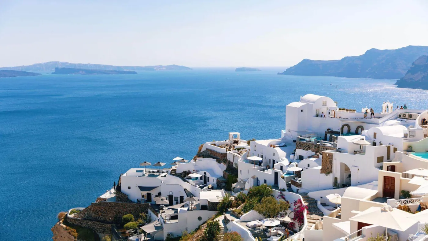 Oia on Santorini above the caldera
