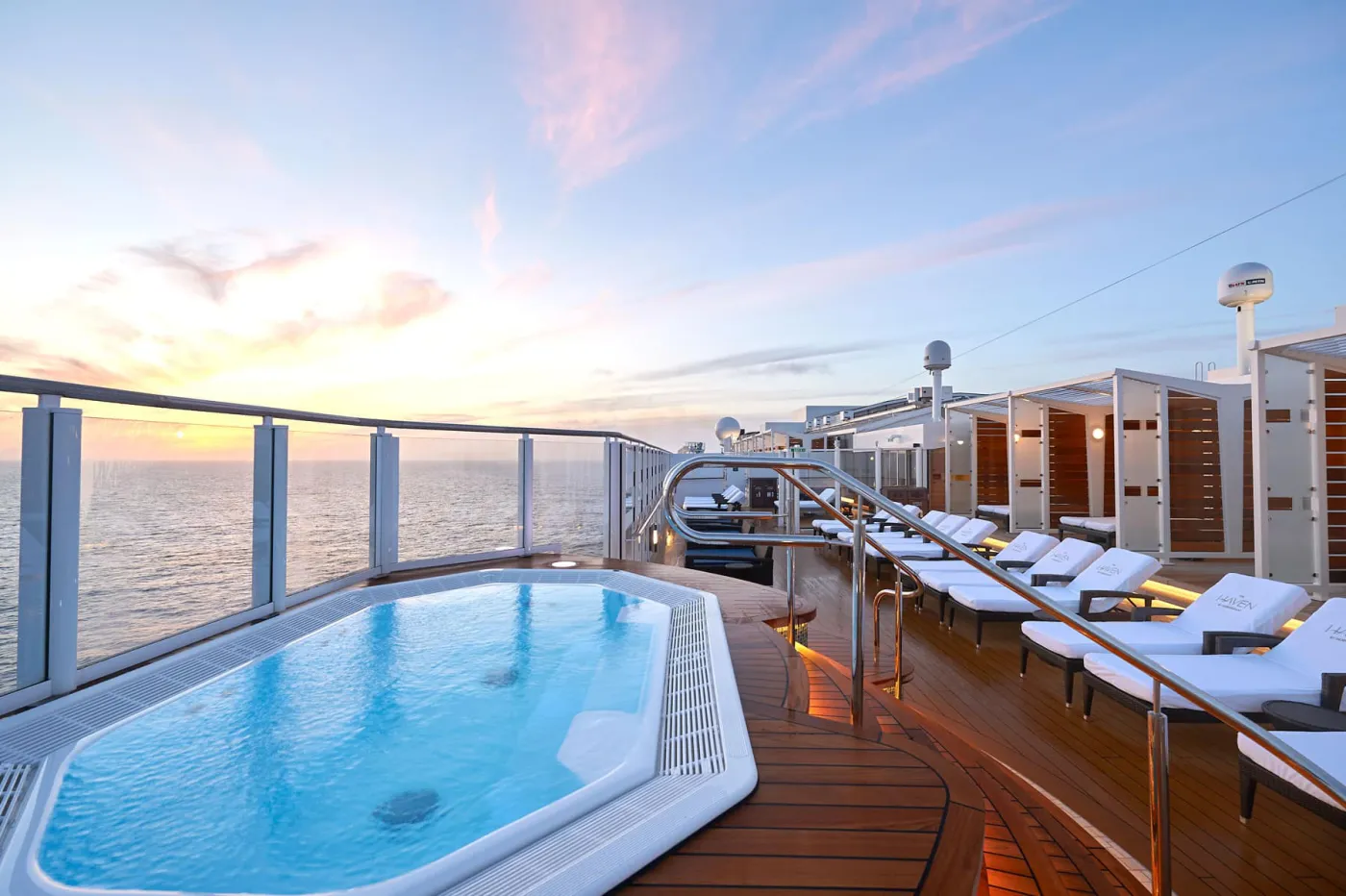 The Haven's private sundeck with its pool